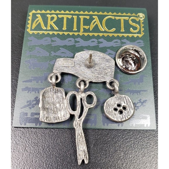 Signed JJ Jonette Vintage 1980s-90s Tack Pin Sewing Scissor Thimble - Picture 8 of 10